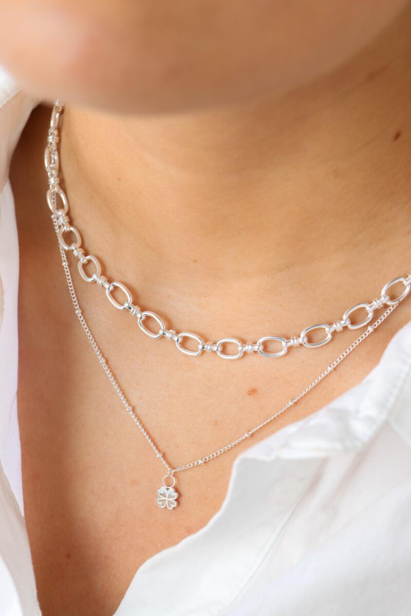 Open chain necklace silver