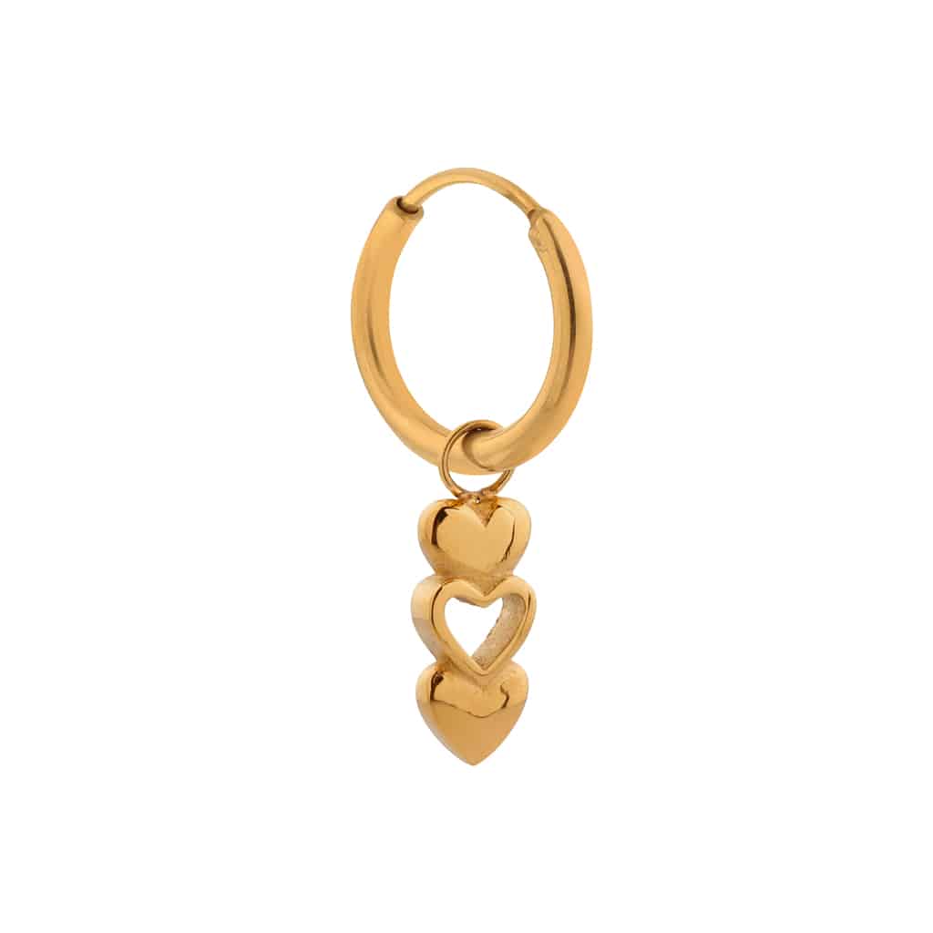 Open heart hoop gold