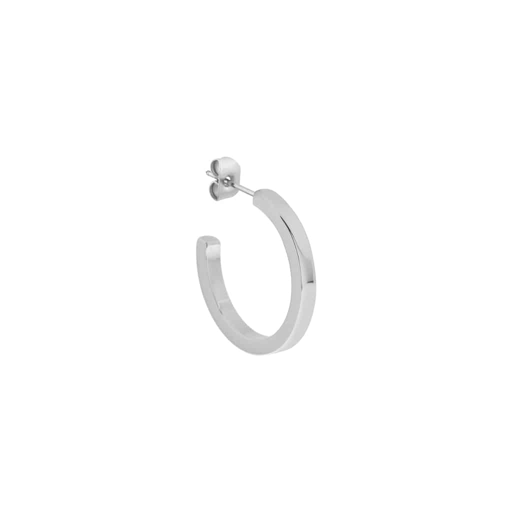 Open round hoop silver