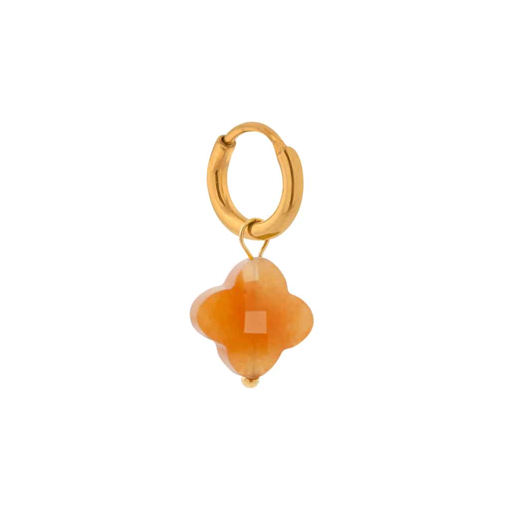Orange clover hoop gold