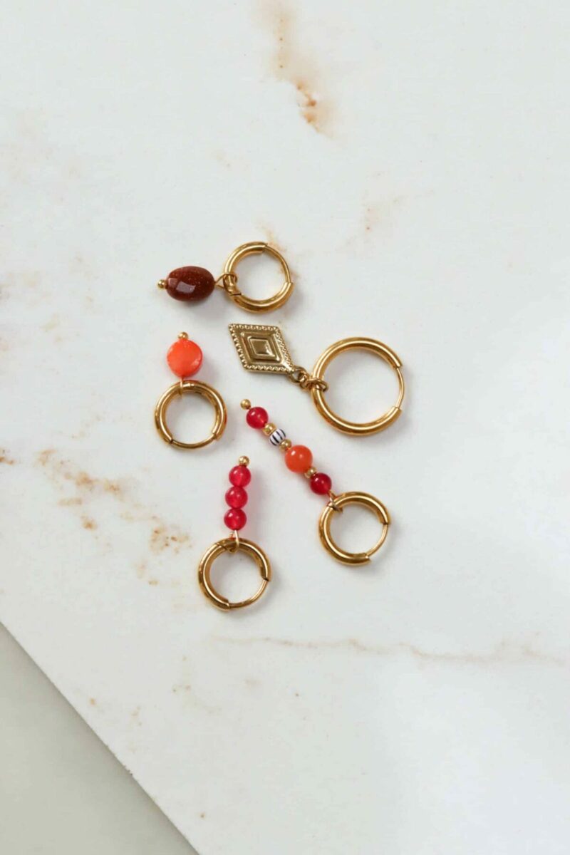 Orange dot hoop gold