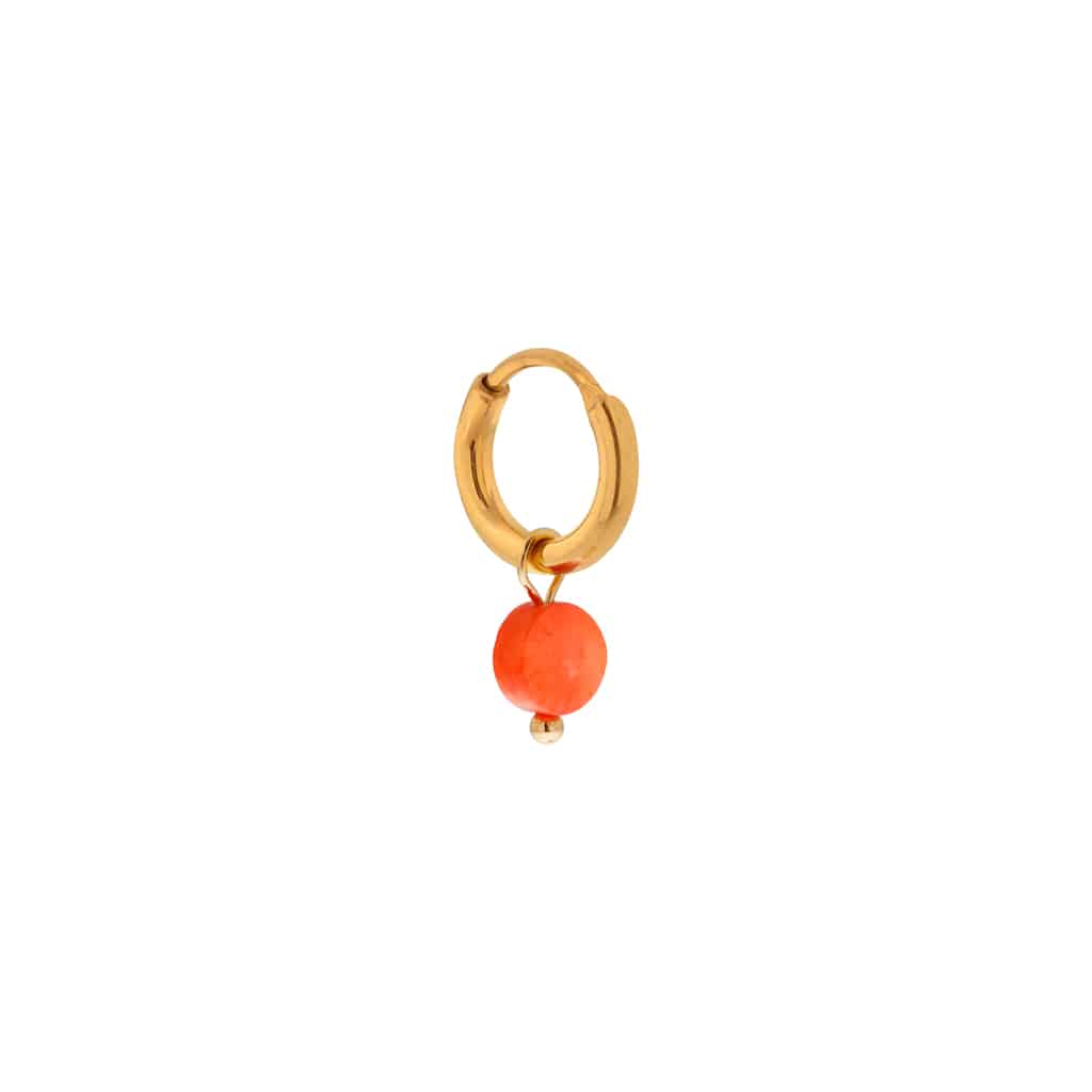 Orange dot hoop gold