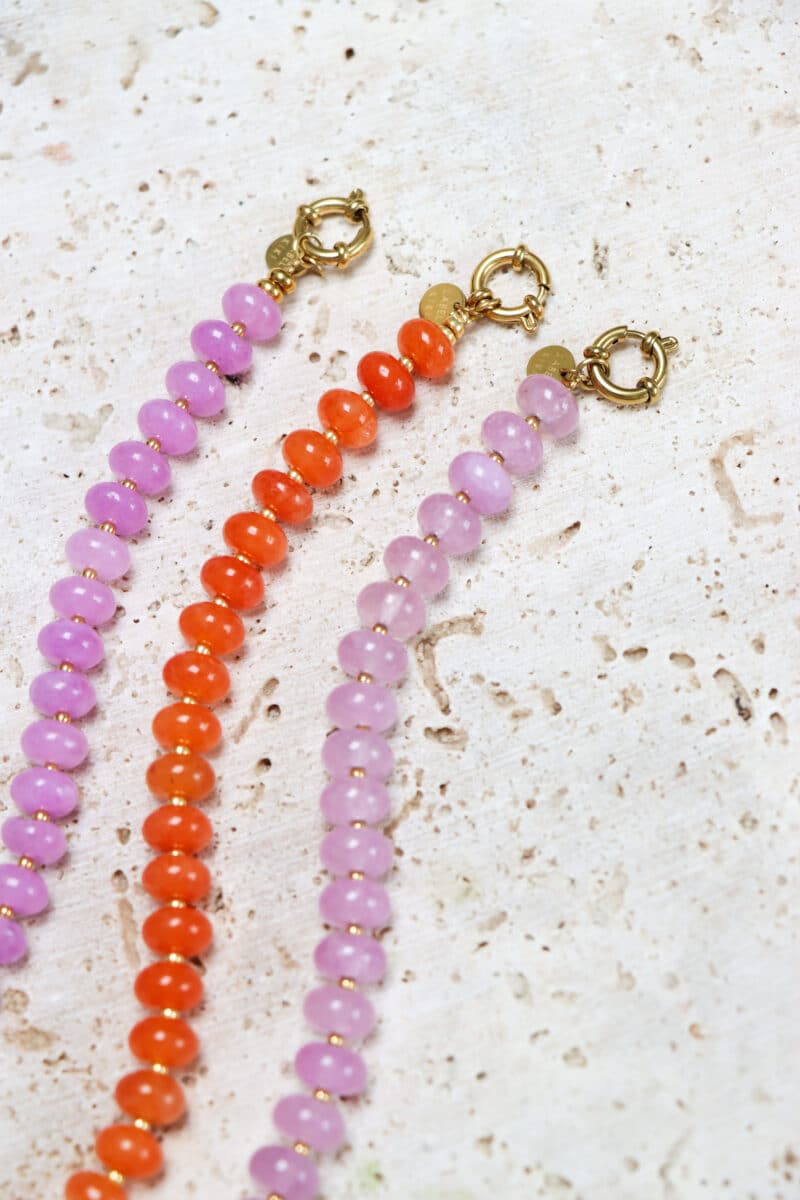 Orange jade bracelet gold