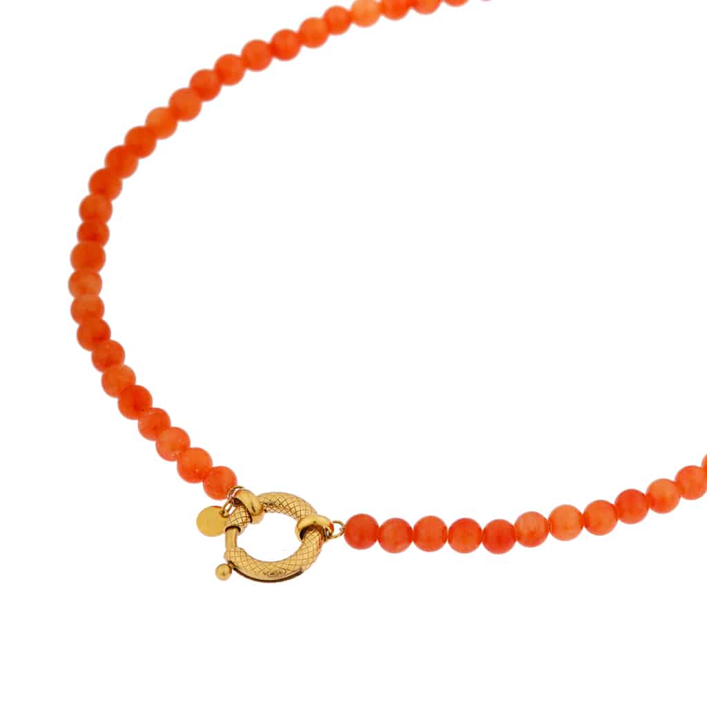 Orange snake necklace gold