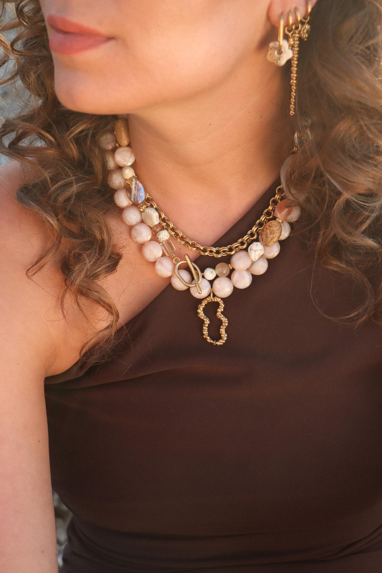 Organic bubble charm gold