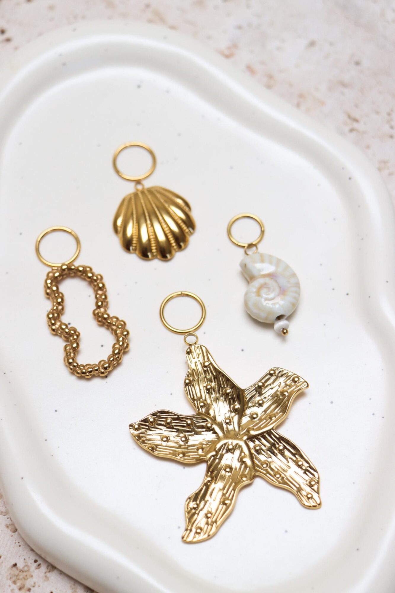 Organic bubble charm gold