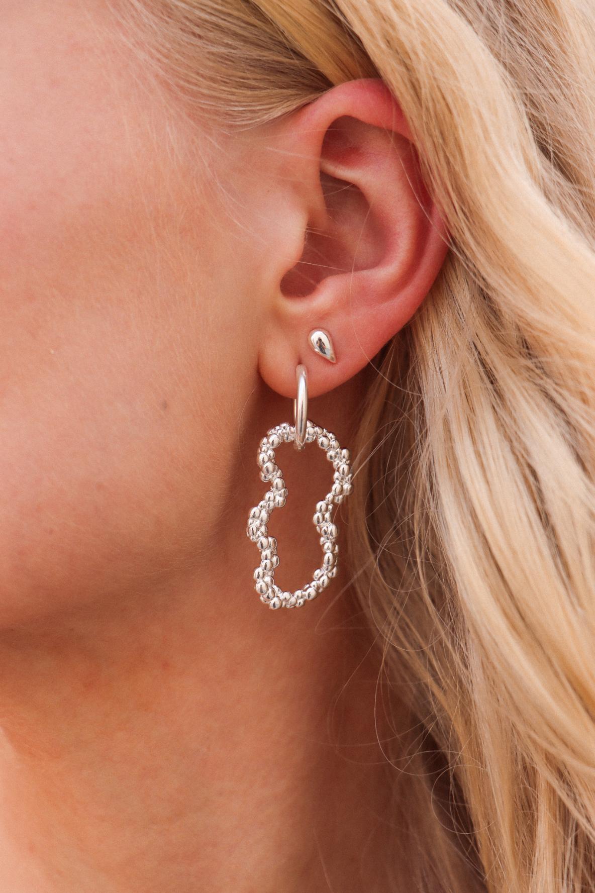 Organic bubble hoop silver