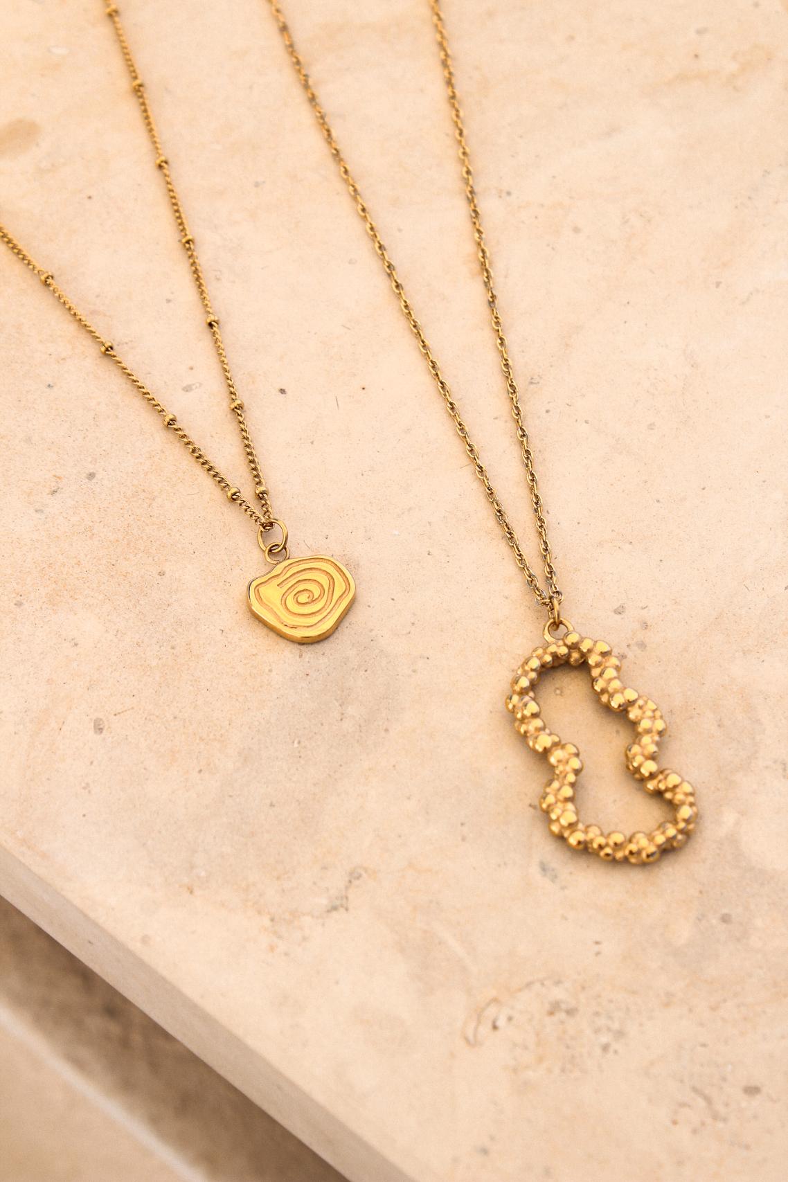 Organic bubble necklace gold