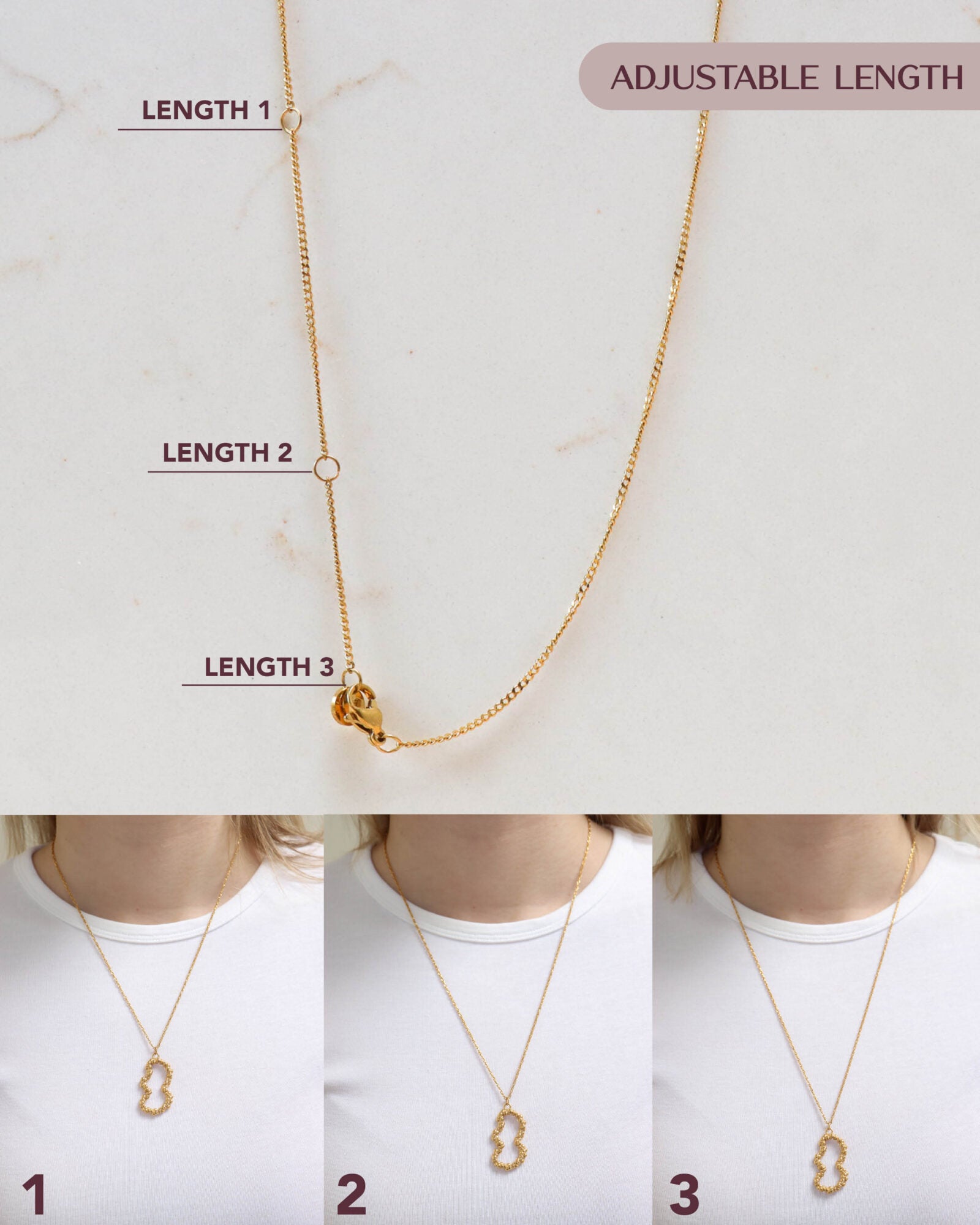 Organic bubble necklace gold