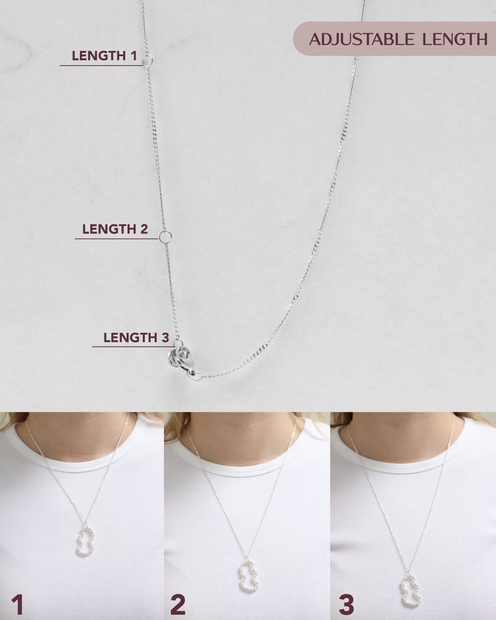 Organic bubble necklace silver