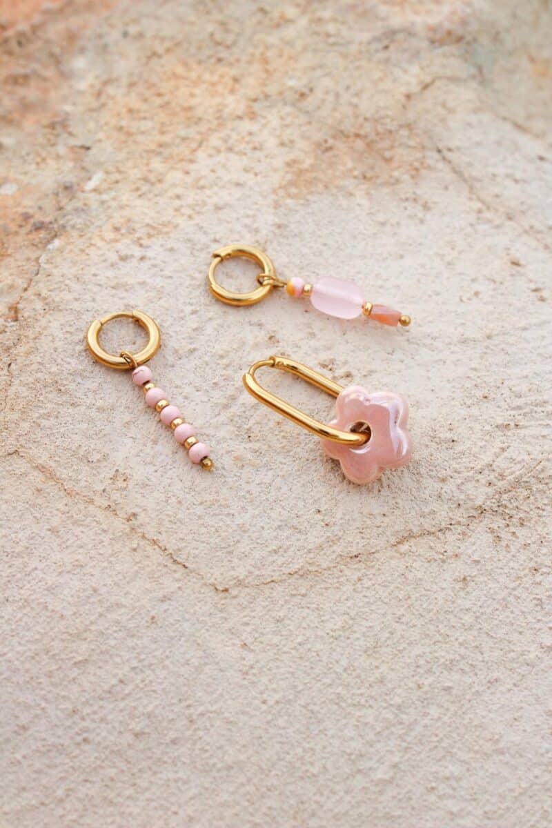 Oval flower hoop gold
