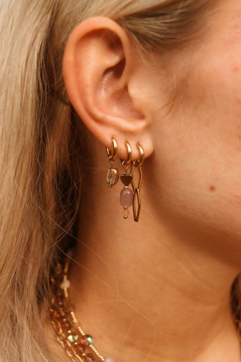 Oval grey hoop gold