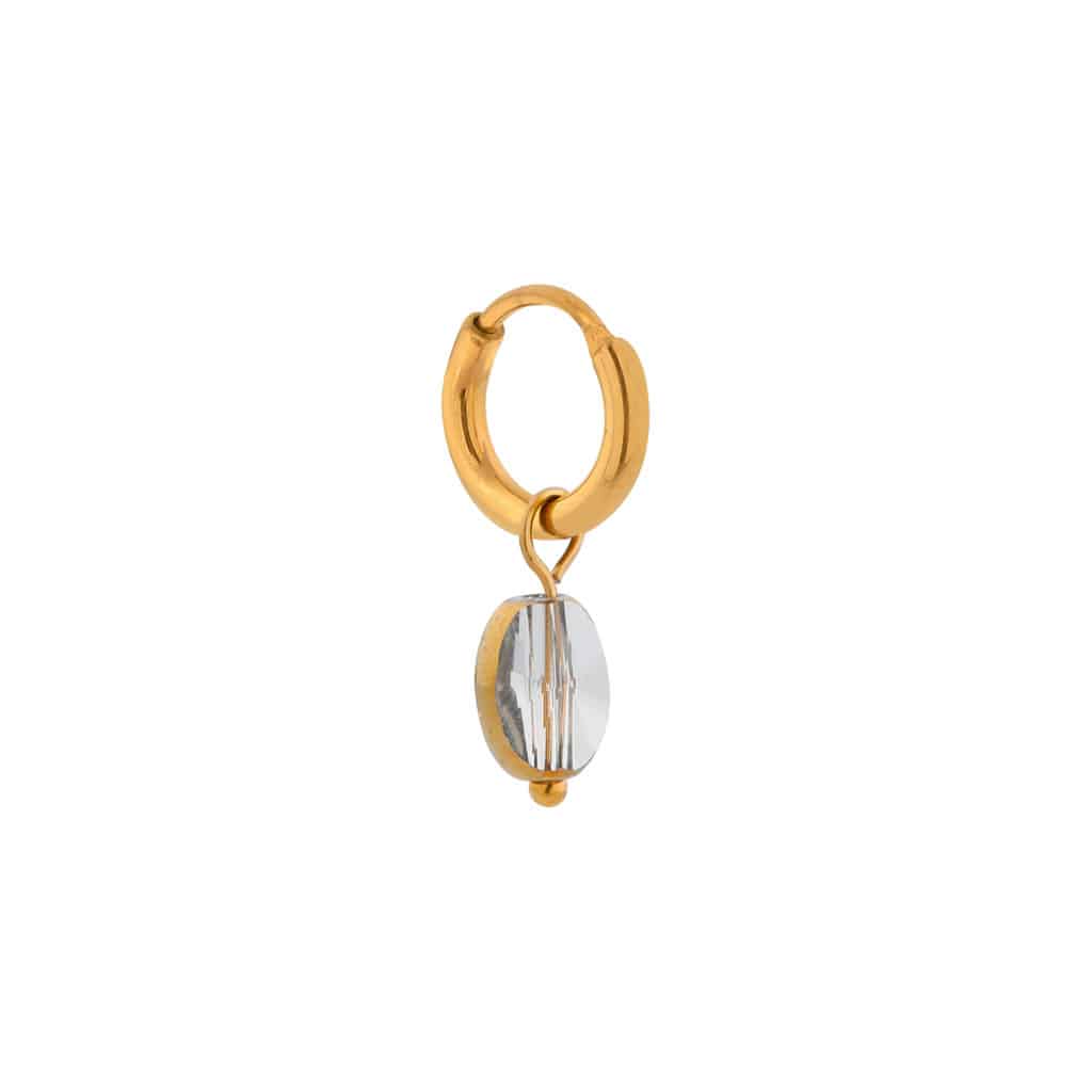 Oval grey hoop gold