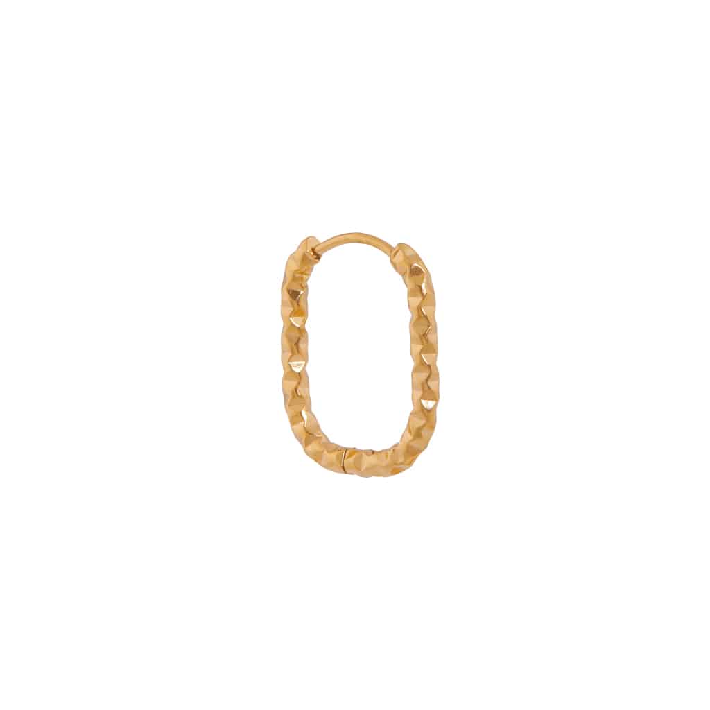 Oval hilly hoop gold