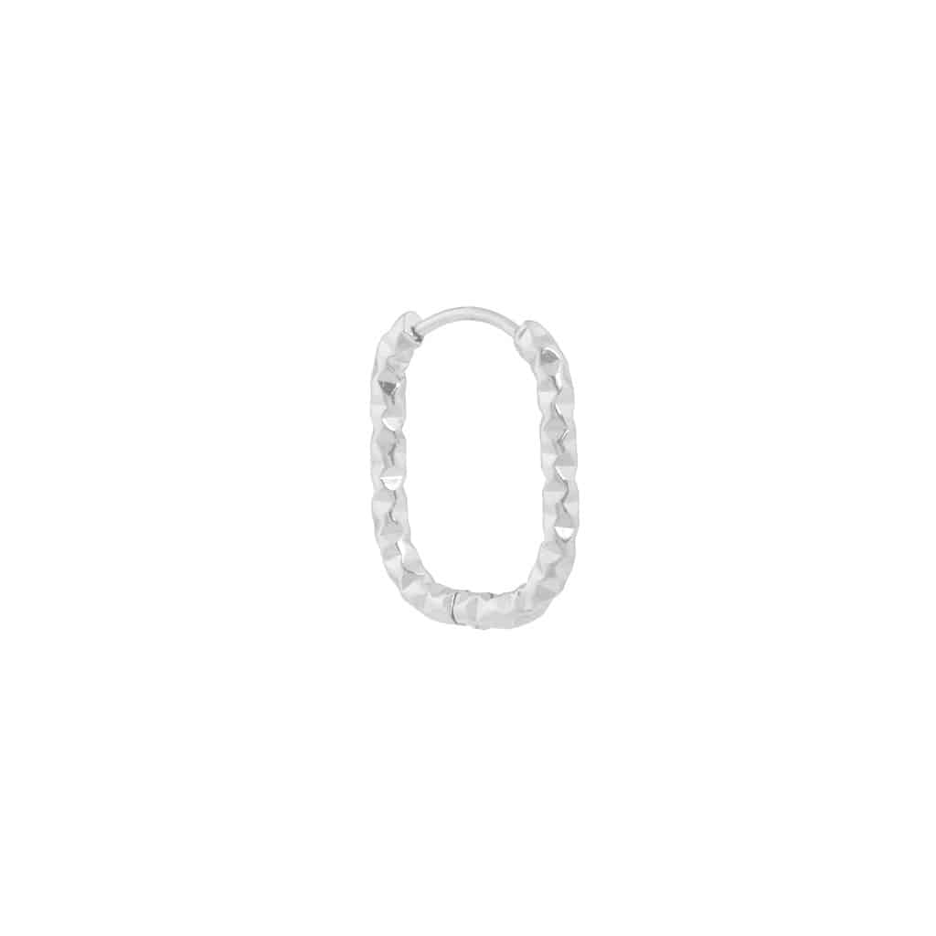Oval hilly hoop silver