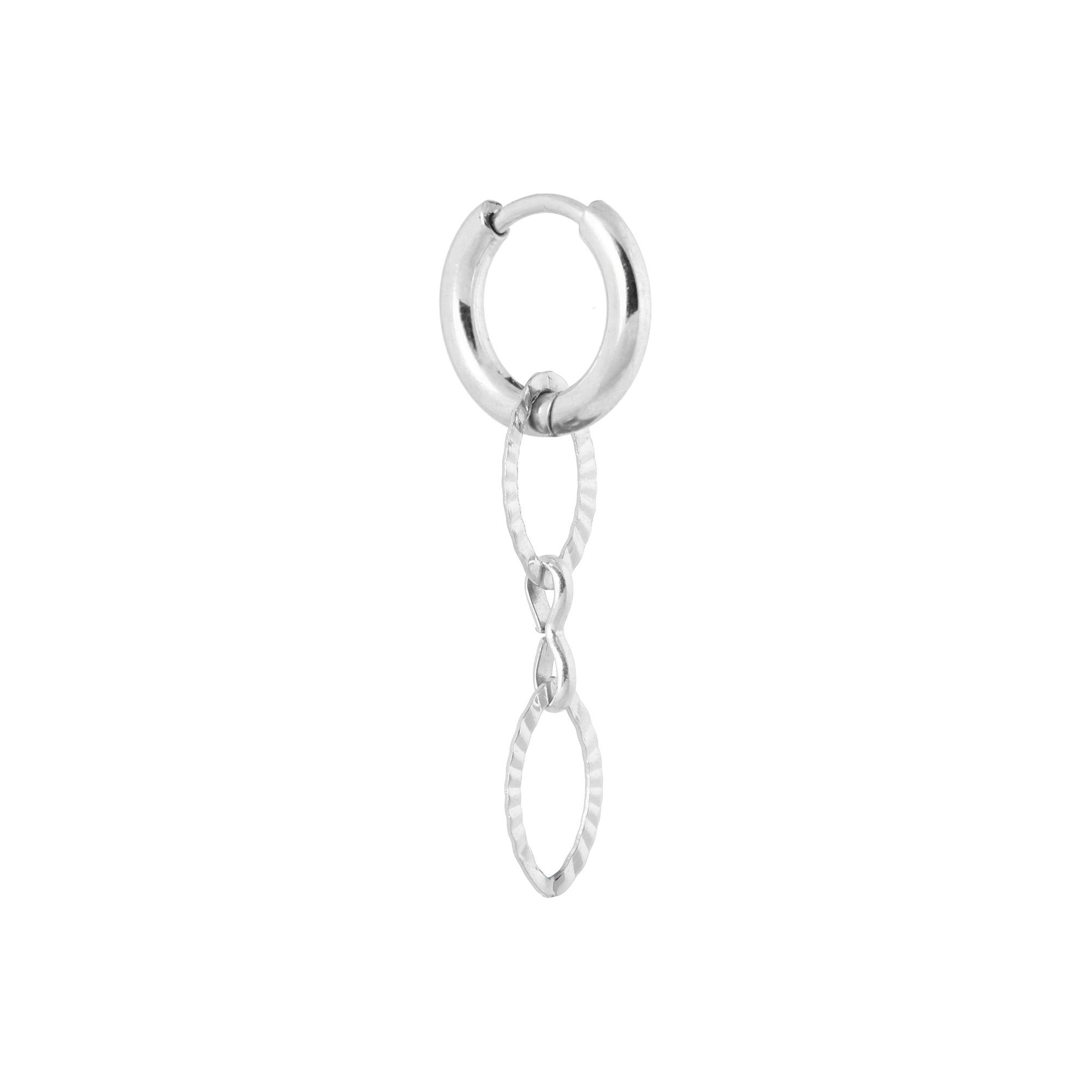 Oval line hoop silver
