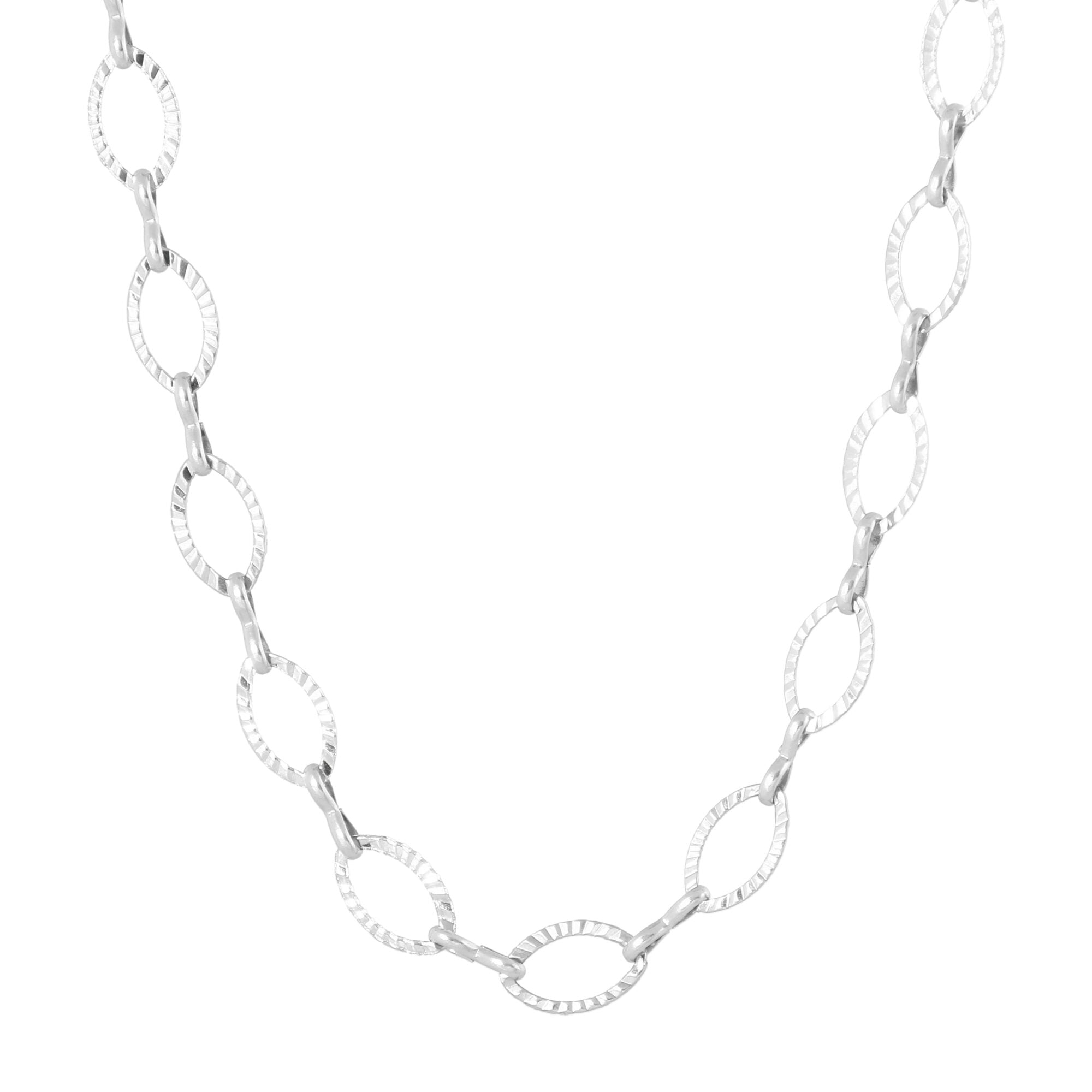 Oval line necklace silver