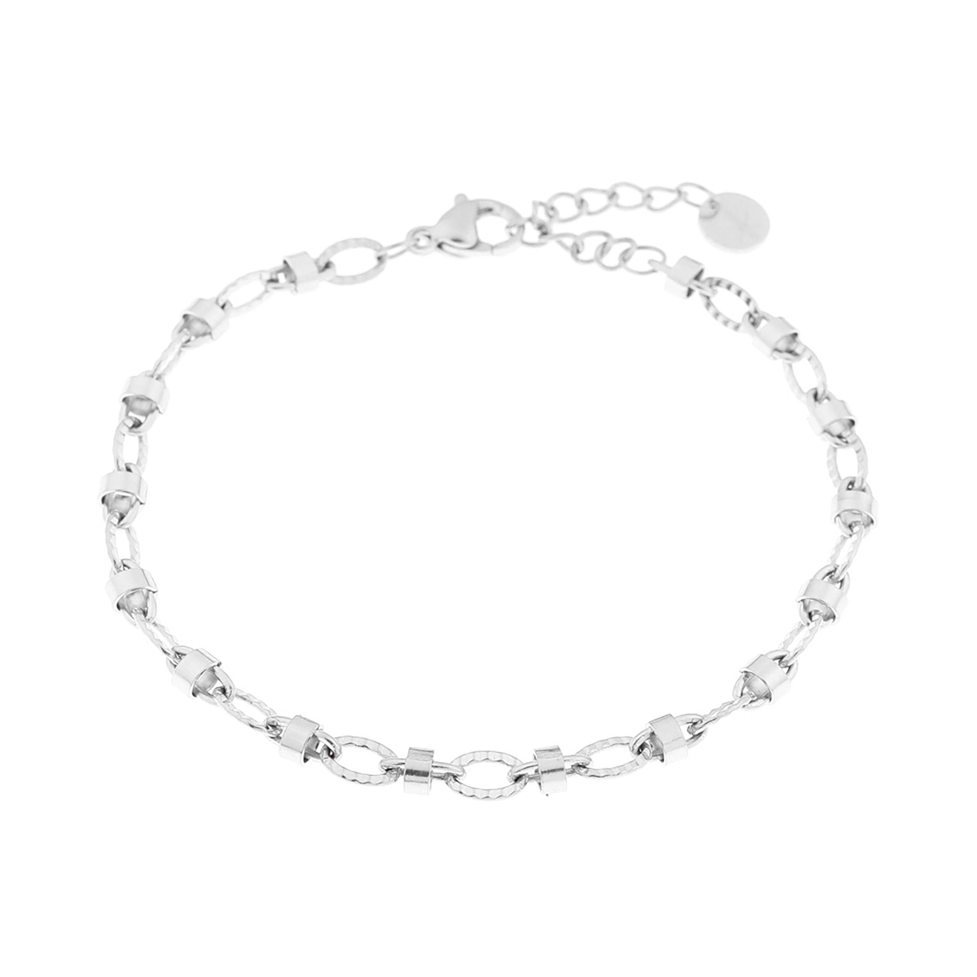 Oval loop bracelet silver
