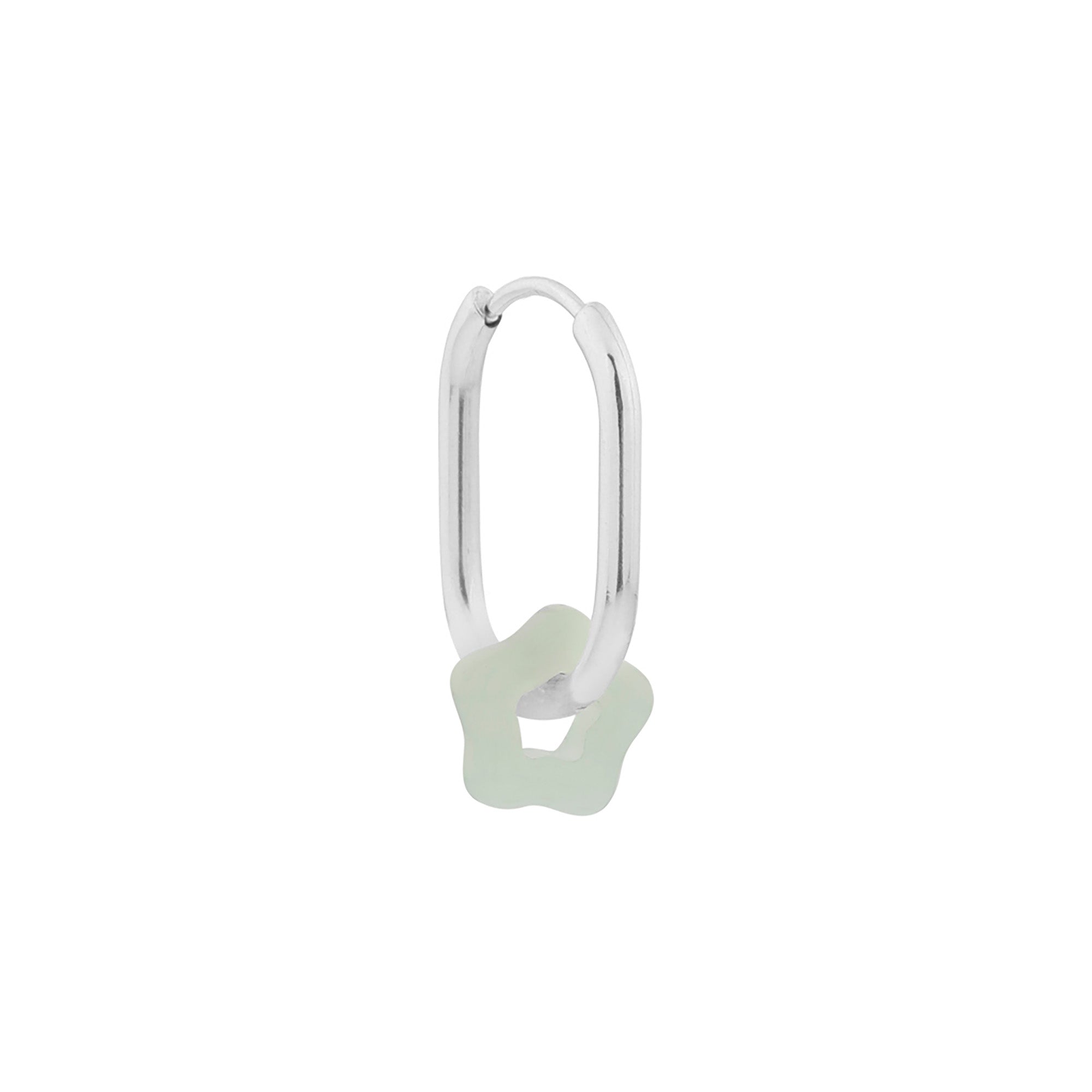 Oval Mint hoop silver