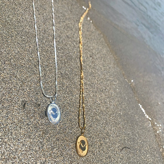 Oval Necklace Silver Necklace