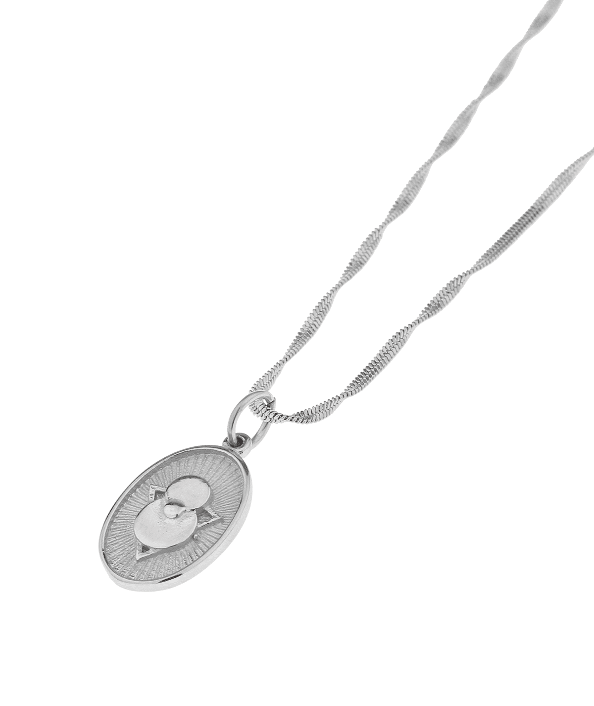 Oval Necklace Silver Necklace