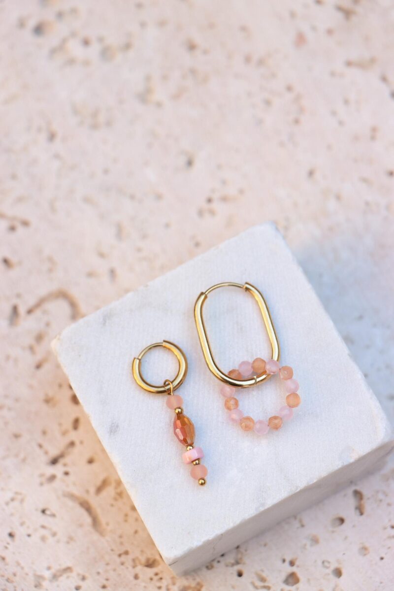 Oval orange hoop gold