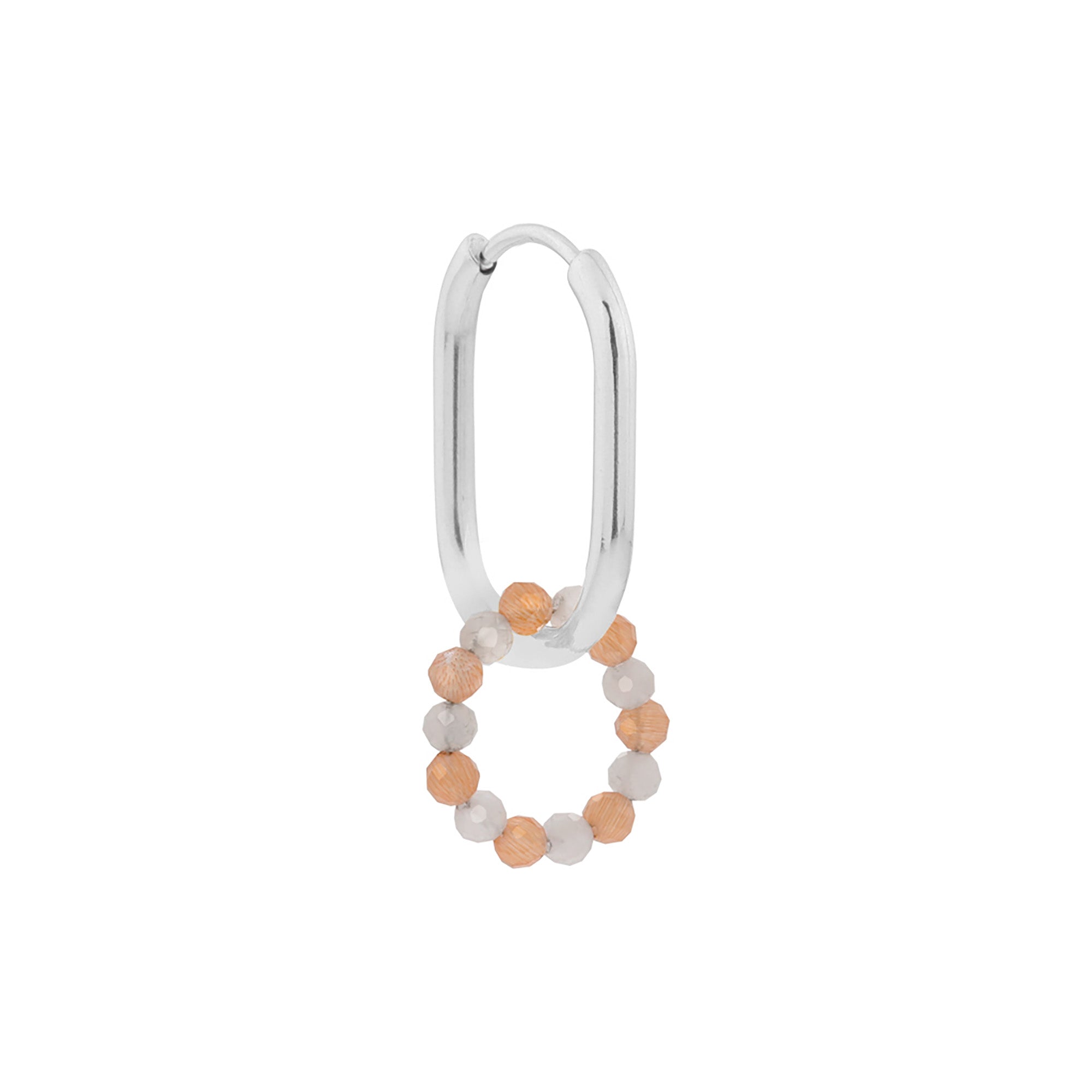 Oval orange hoop silver