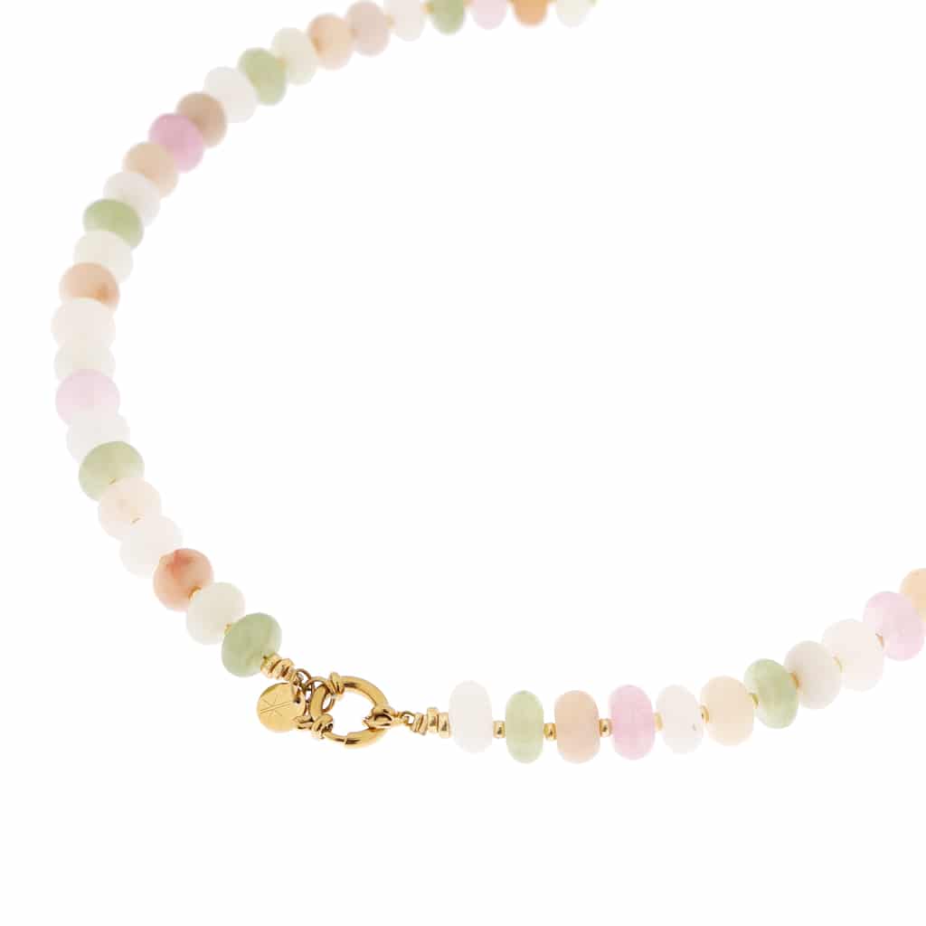 Pastel jade necklace gold
