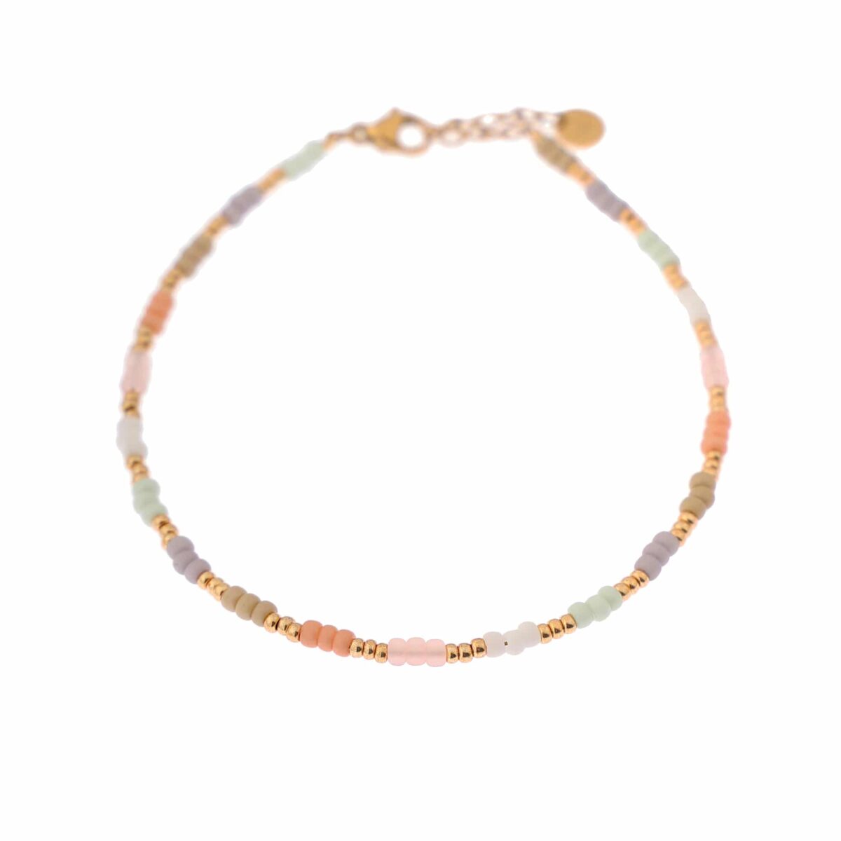Pastel rainbow anklet gold