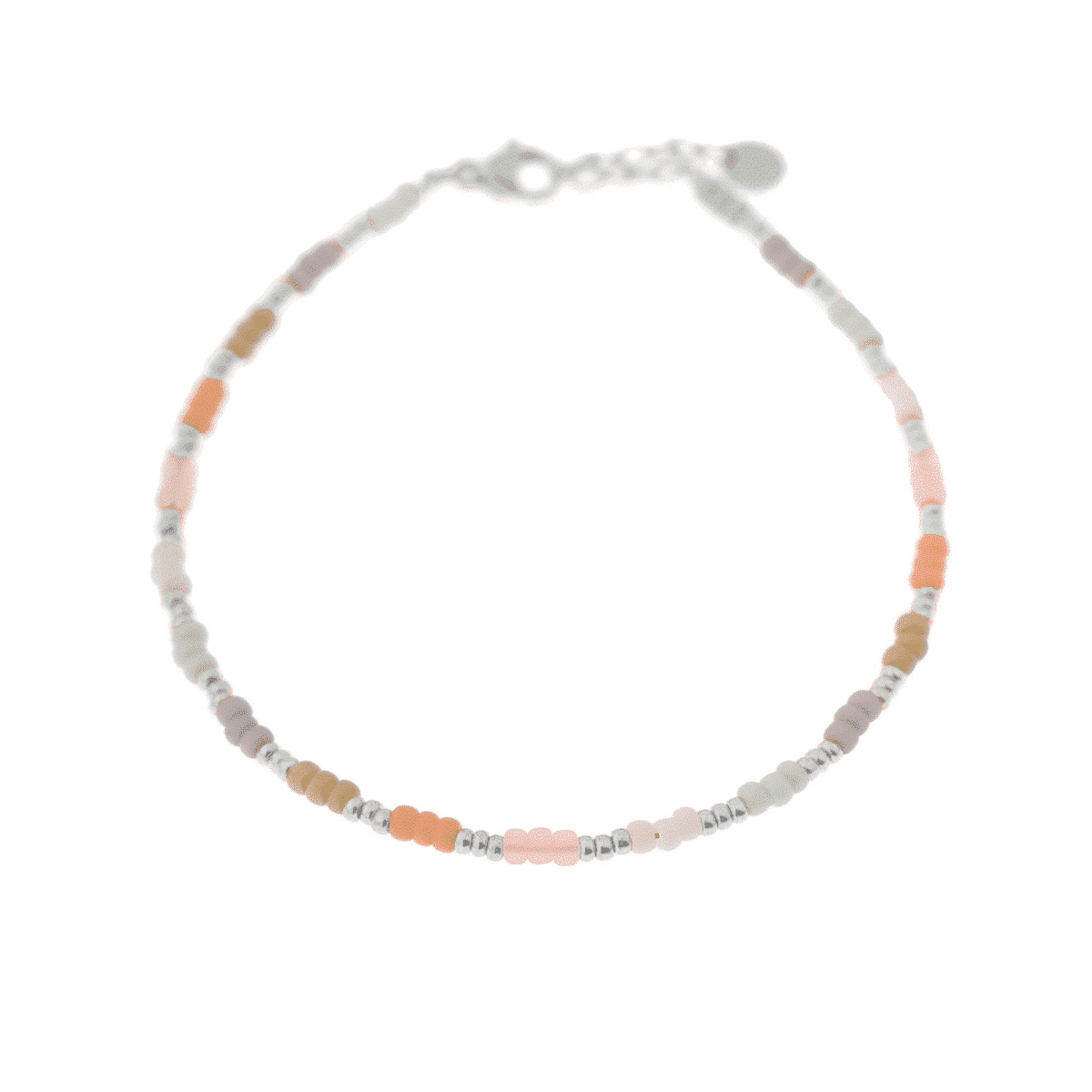 Pastel rainbow anklet silver