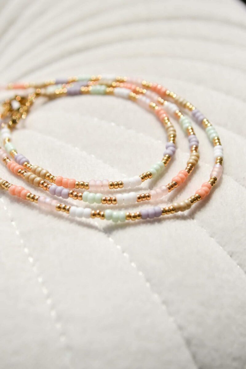 Pastel rainbow bracelet gold