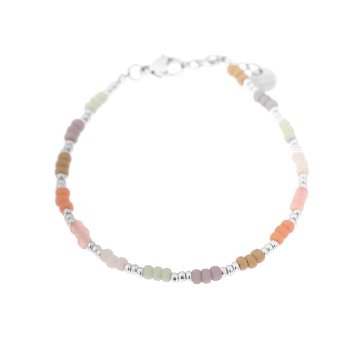 Pastel rainbow bracelet silver