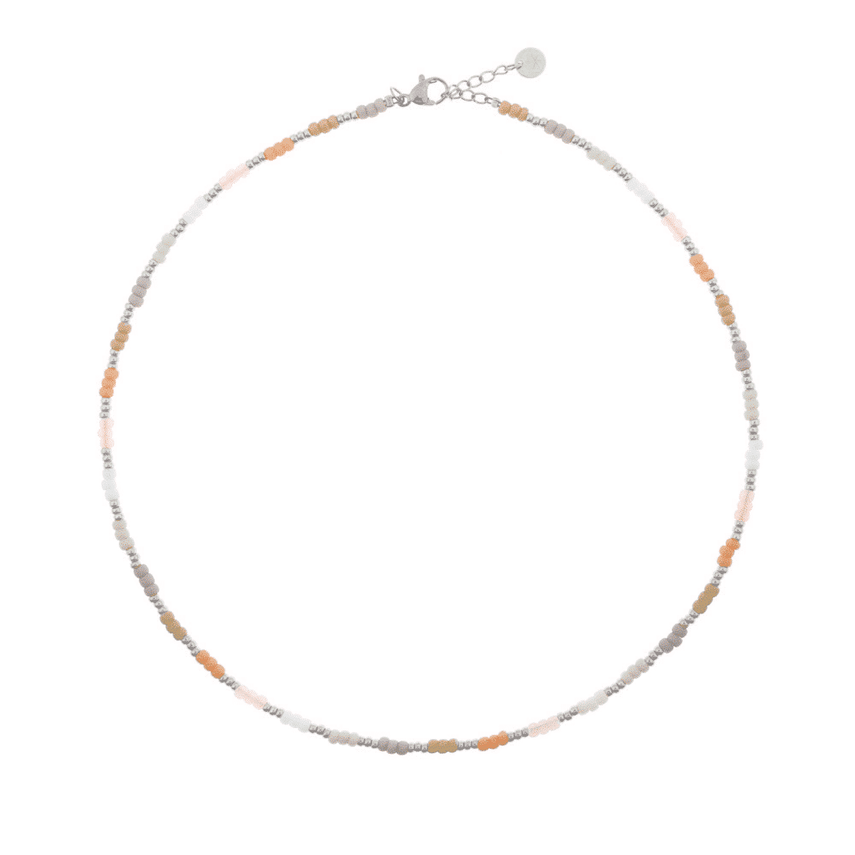 Pastel rainbow choker silver