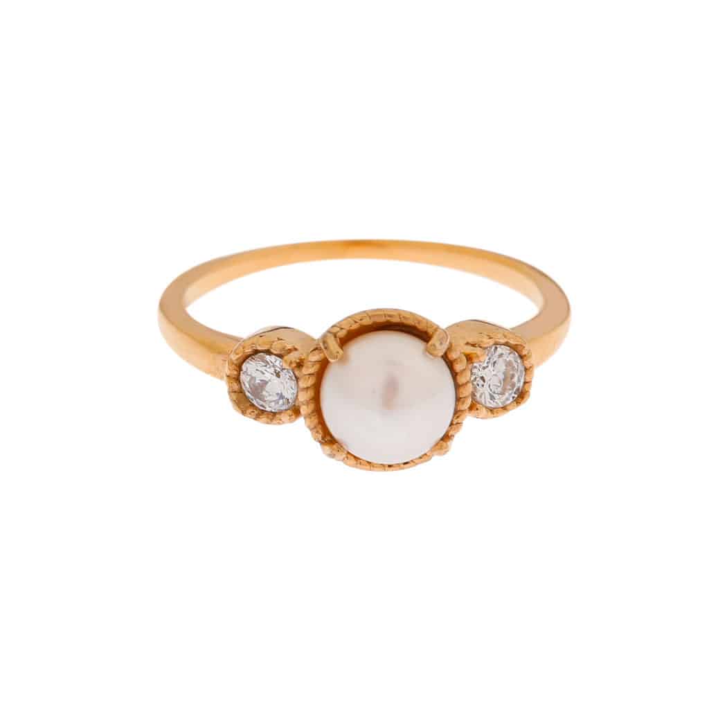 Pearl glow ring gold - 8