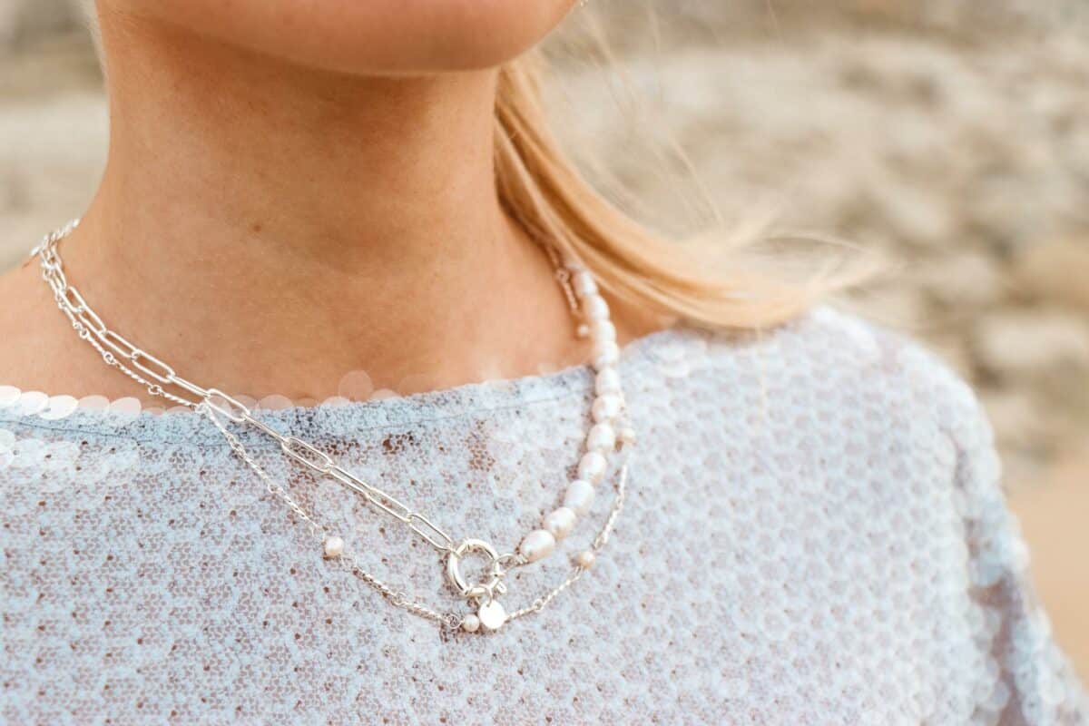 Pearl pearl pearl necklace silver