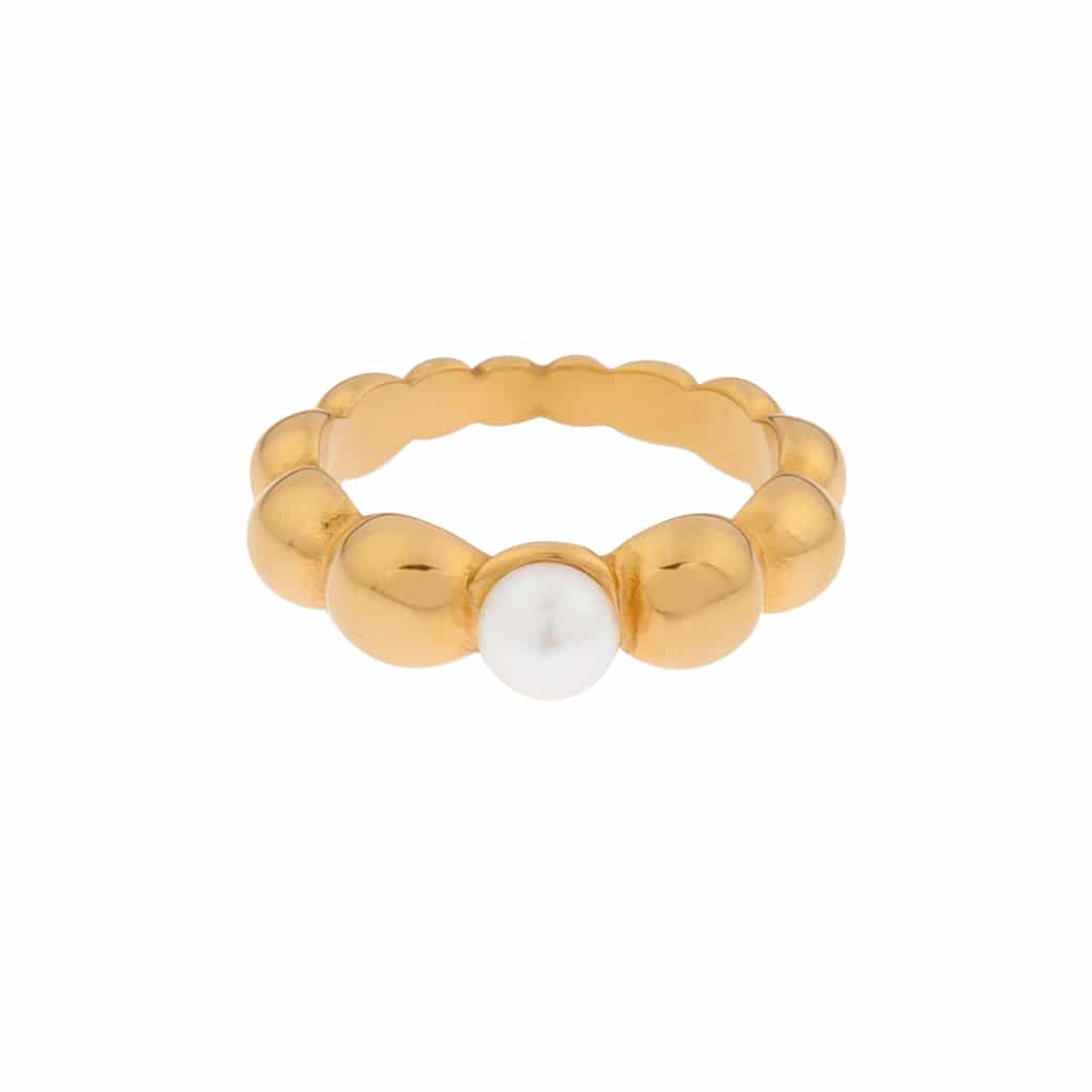 Pearl ring gold - 8