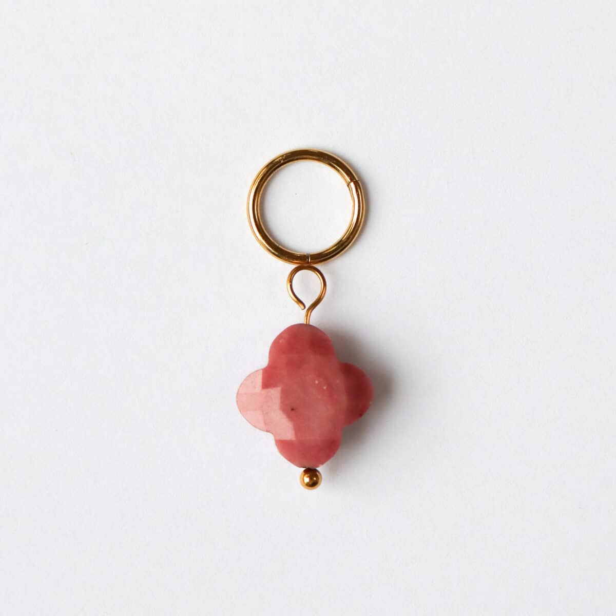 Pink clover charm gold