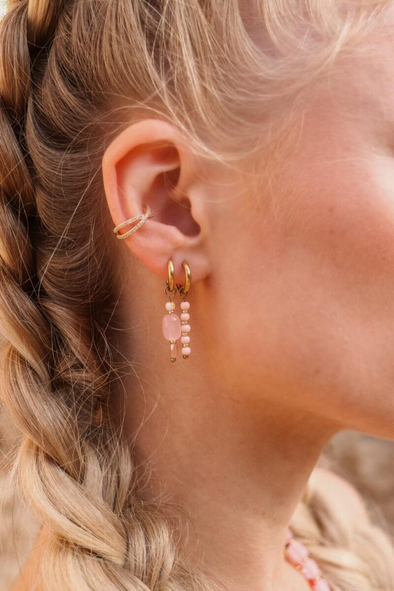 Pink dottie hoop gold
