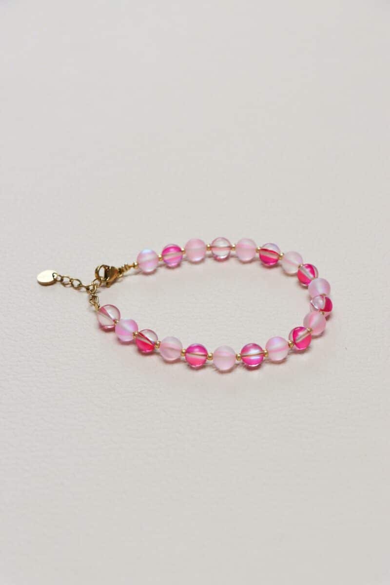 Pink glow bracelet gold
