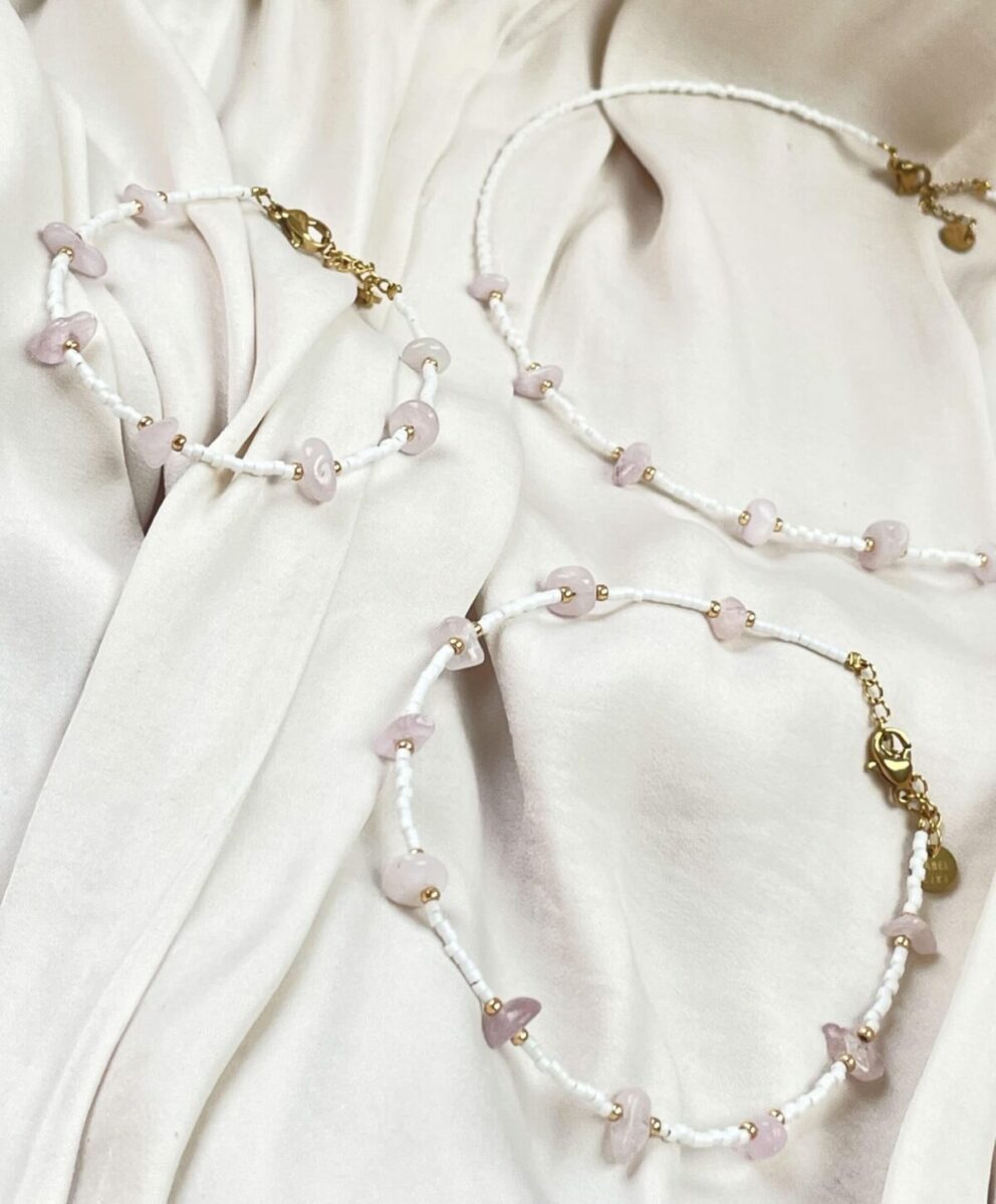 Pink kunzite choker gold