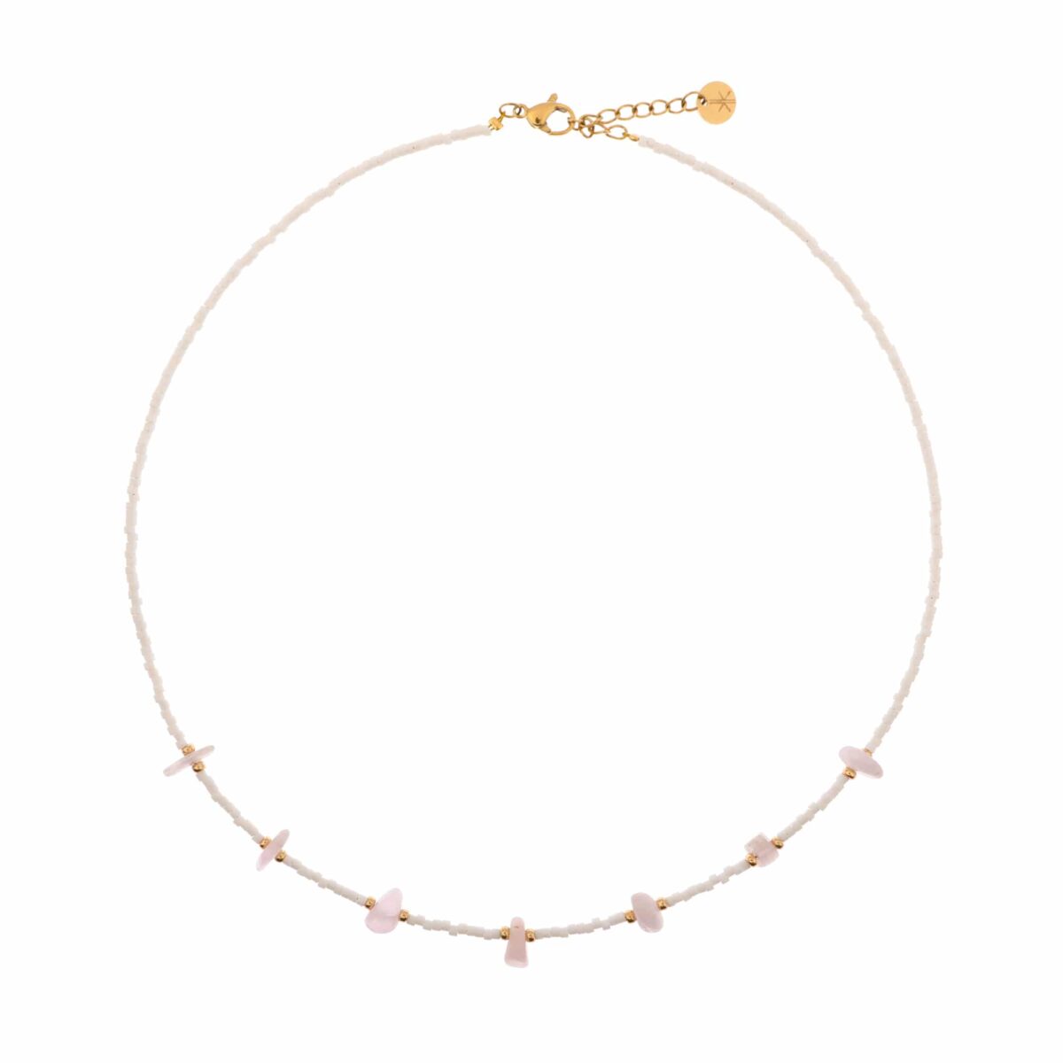 Pink kunzite choker gold