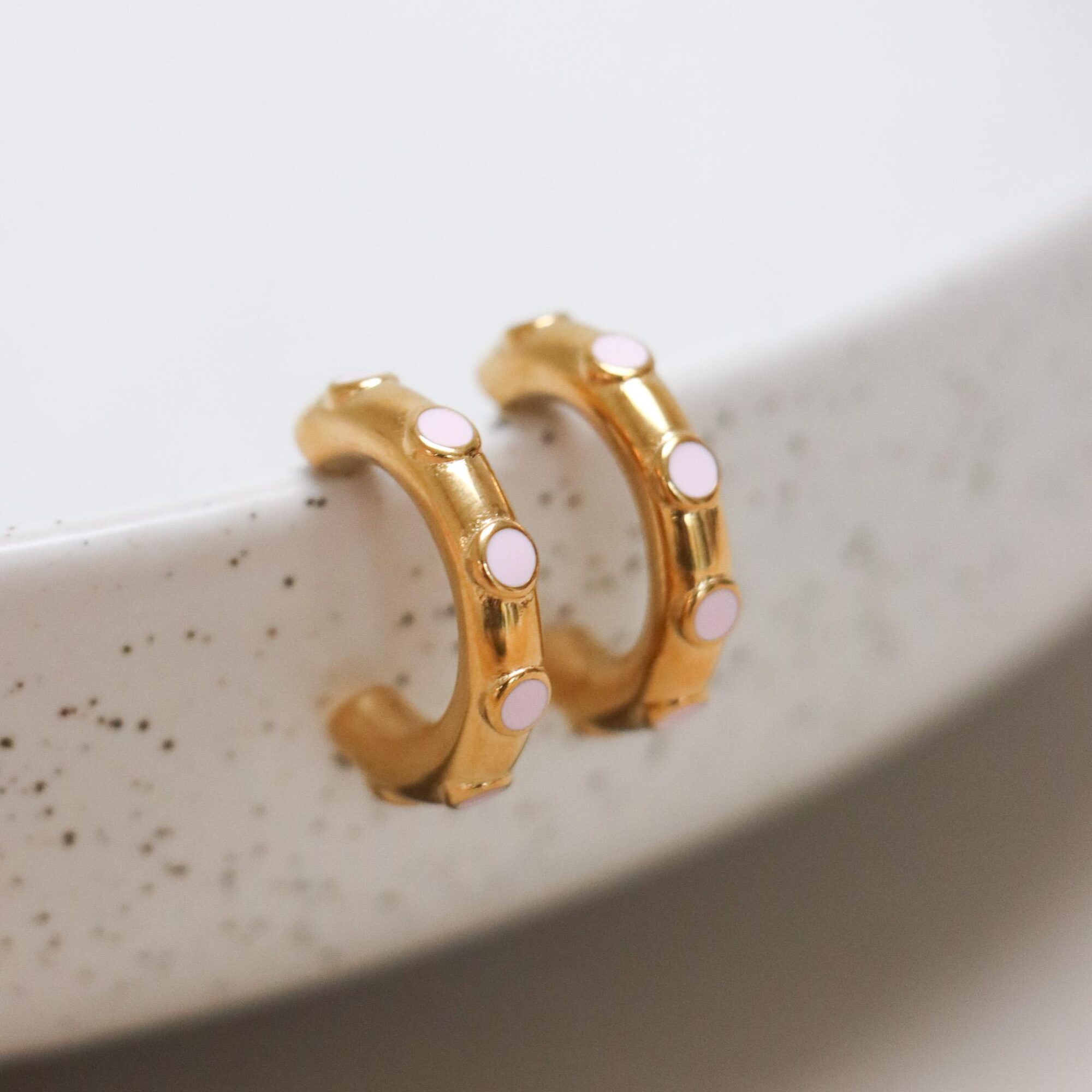 Pink loop hoop gold