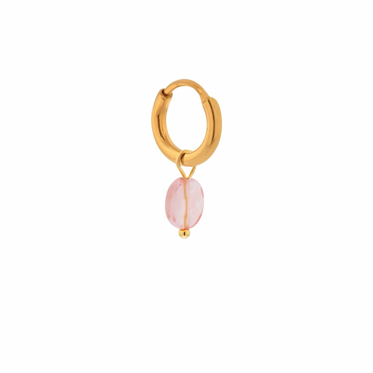 Pink oval hoop gold