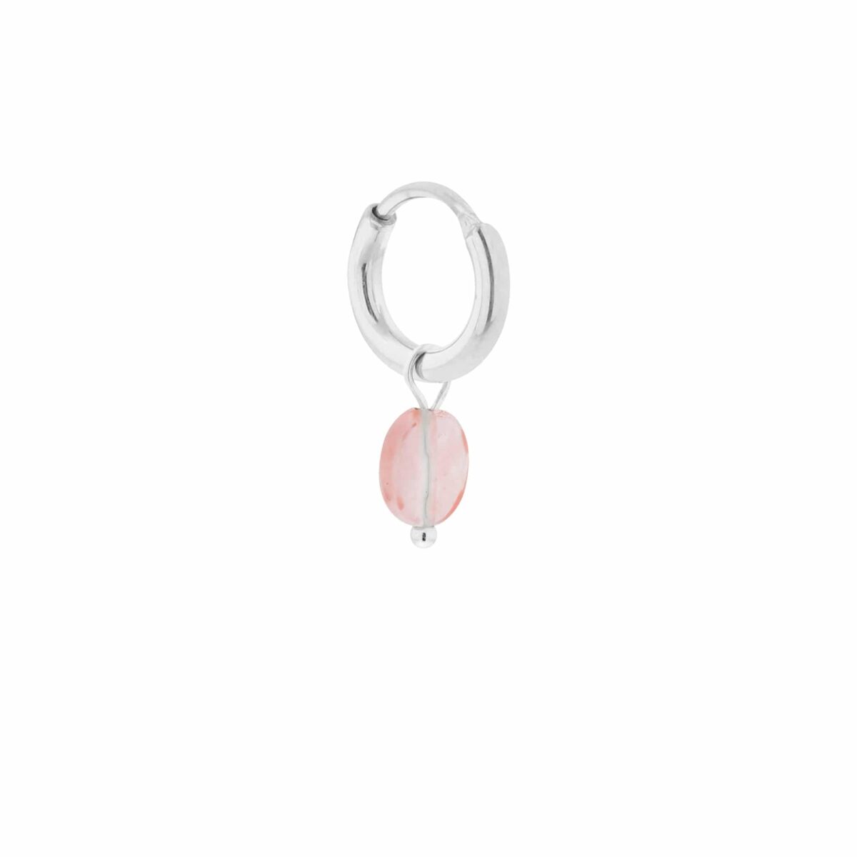 Pink oval hoop silver