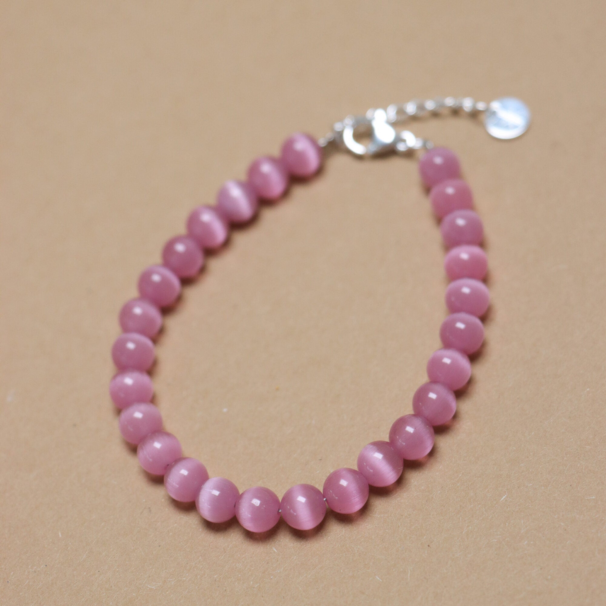 Pink snake bracelet silver