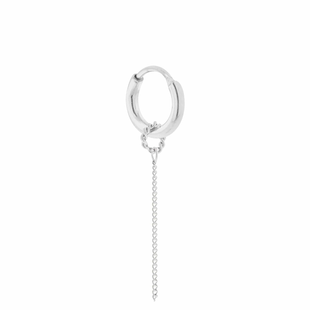 Plain chain hoop silver