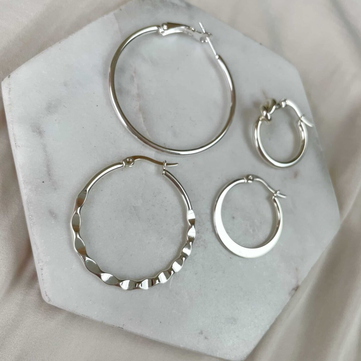 Plain really big chunky hoop silver