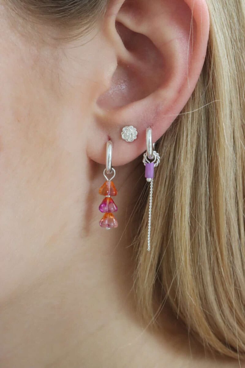Poppy hoop silver