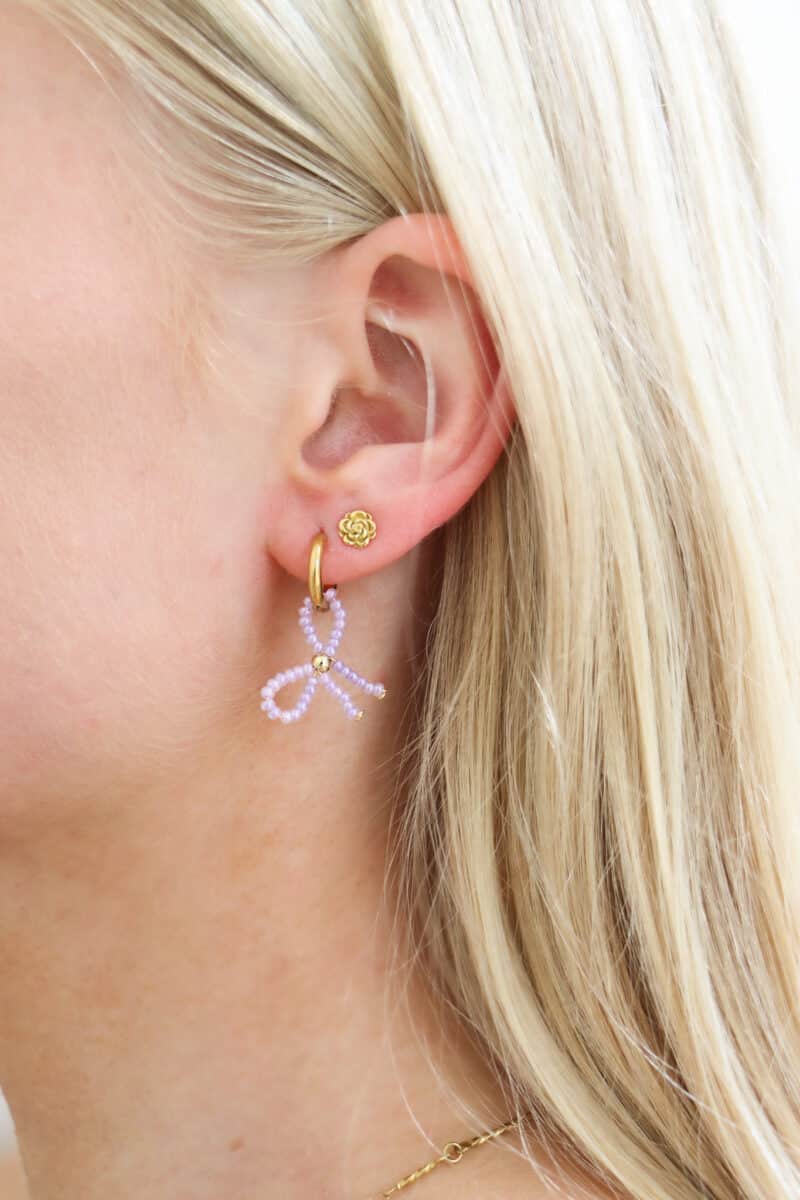 Purple bow hoop gold