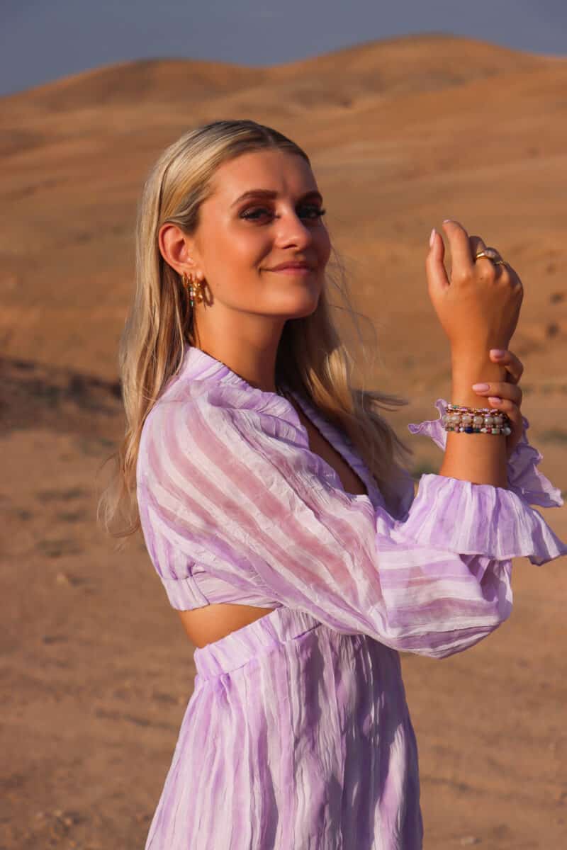 Purple chain bracelet gold
